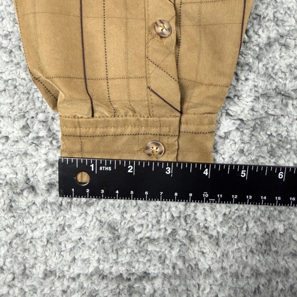 REI Mens S Brown Grid Button Down Shirt Long Sleeve Rayon Blend Utility Gorpcore - Picture 16 of 16